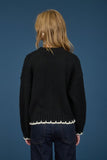 Cable Knit Contrast Stitch Sweater