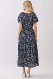 Abstract Floral Midi Dress