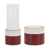 Plaid Candle Holder