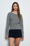 Striped Round Neck Cardigan