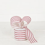 Wired Ribbon-french Red White Stripes W.sonic Edge