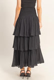 Smocked Waist Tiered Skirt