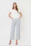Striped Wide Leg Cropped Jeans