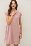 Garment Washed Casual Jersey Dress