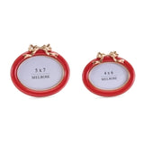 Red Photo Frame With Gold Bow
