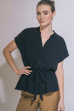Short Sleeve Peplum Blouse