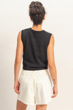 Button Up Sleeveless Cardigan