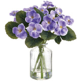 Pansy In Glass Vase Purple