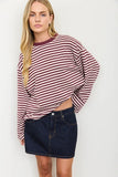 Striped Long Sleeve Knit Top