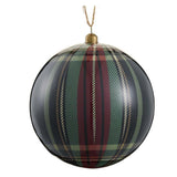 Plaid Plastic Ball Ornament
