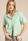 Short Sleeve Button Down Cardigan Top