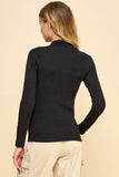 Solid Ribbed Turtleneck Top