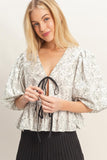 Puff Sleeve Peplum Top