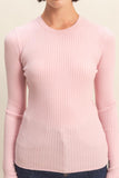 Ribbed Long Sleeve Knit Top