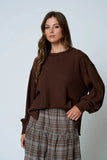 Textured Exposed Seam Knit Top