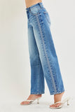 High Rise Embo Detail Jeans