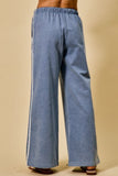 Lace Trim Mid Rise Denim Pants