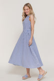 Sleeveless Striped Linen Effect Dress