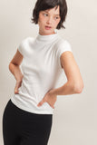 Mock Neck Cap Sleeve Top