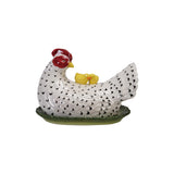 Hand-painted Stoneware Hen Butter Dish W Chicks