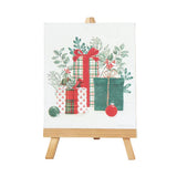 Mdf Easel W/ Holiday Gifts Canvas