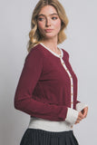 Contrast Trim Cardigan