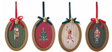 Wood Round Nutcracker Ornament W/bow