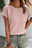 Textured Short Sleeve Blouse
