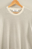 Textured Striped Raglan Sleeve Tee