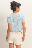 Pointelle Puff Sleeve Cardigan