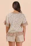 Floral Print Ruffle Hem Top