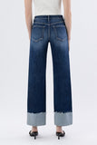 High Rise Cuffed Wide Leg Jeans
