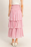 Smocked Waist Tiered Skirt