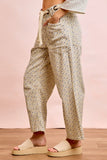 Floral Braided Belt Pants