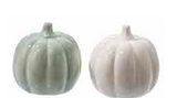 Small Ceramic Green/cream Pumpkin