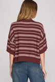 Striped Round Neck Knit Sweater