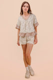 Floral Print Ruffle Hem Top
