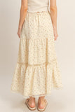 Tiered Lace Trim Skirt