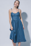 Corset-Style Tencel Midi Dress