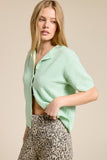 Short Sleeve Button Down Cardigan Top