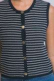 Sleeveless Button Front Cardigan
