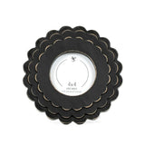 Wood Scallop Photo Frame (round) Bk (4x4)