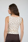 Polka Dot Mesh Knit Top