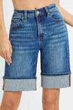 Curvy High Rise Cuffed Shorts