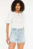 High Rise A-line Trouser Denim Shorts