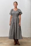 Smocked Gingham MIdi Dress