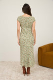 Floral Ruched Midi Dress