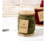 Olive Velvet Ribbon Spool