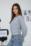 Striped Contrast Trim Knit Cardigan