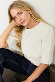 Puff Sleeve Cropped Sweater